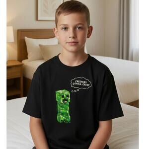 Minecraft Creeper Boys Black & Green T-Shirt - Size Medium